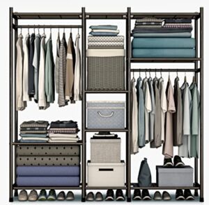 kingmys 60x60x16 inches garment shelf cloth rack organizer (black)