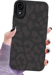 luowan black leopard designed for iphone xr case,cute matte cheetah print pattern tpu phone case for girls women men,fashion luxury deisgn protective cover 6.1 inch