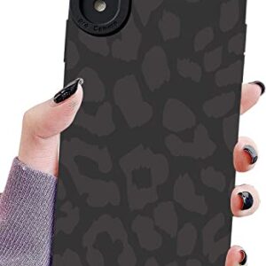 LUOWAN Black Leopard Designed for iPhone XR Case,Cute Matte Cheetah Print Pattern TPU Phone Case for Girls Women Men,Fashion Luxury Deisgn Protective Cover 6.1 Inch