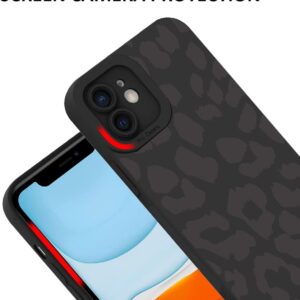 LUOWAN Black Leopard Designed for iPhone XR Case,Cute Matte Cheetah Print Pattern TPU Phone Case for Girls Women Men,Fashion Luxury Deisgn Protective Cover 6.1 Inch