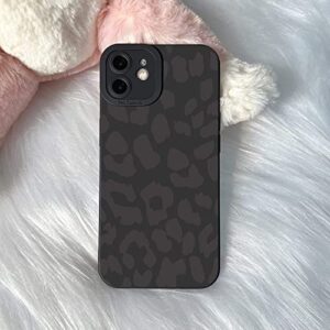 LUOWAN Black Leopard Designed for iPhone XR Case,Cute Matte Cheetah Print Pattern TPU Phone Case for Girls Women Men,Fashion Luxury Deisgn Protective Cover 6.1 Inch