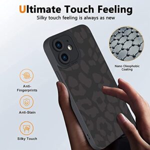 LUOWAN Black Leopard Designed for iPhone XR Case,Cute Matte Cheetah Print Pattern TPU Phone Case for Girls Women Men,Fashion Luxury Deisgn Protective Cover 6.1 Inch