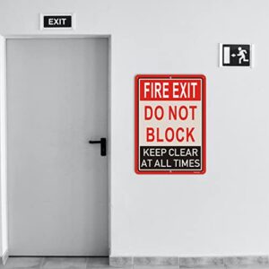 2 Pack Fire Exit Do Not Block Door Keep Clear at All Times Signs 14x10 Inches Fire Exit Safety Sign Do Not Block Sign Metal Reflective Sturdy Rust Aluminum Weatherproof Durable Easy to Install