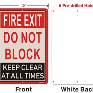 2 Pack Fire Exit Do Not Block Door Keep Clear at All Times Signs 14x10 Inches Fire Exit Safety Sign Do Not Block Sign Metal Reflective Sturdy Rust Aluminum Weatherproof Durable Easy to Install