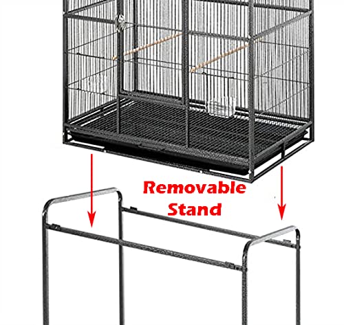 54" Pet Products Large Wrought Iron Breeding Bird Flight Cage Side Nesting Doors with Removable Rolling Stand