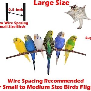 54" Pet Products Large Wrought Iron Breeding Bird Flight Cage Side Nesting Doors with Removable Rolling Stand