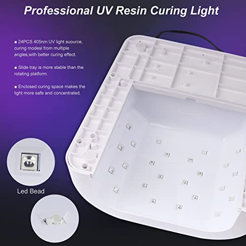 ENOMAKER UV Resin Curing Light Box Resin Dryer Machine 24PCS 405nm LED Beads Professional for LCD/SLA/DLP 3D Printer Models