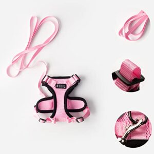 FIIL Cat Harness and Leash for Walking, Escape Proof Soft Adjustable Vest Harnesses for Cats, Adjustable Dog Harness - Reflective and Soft（Pink）. (XS, Pink)