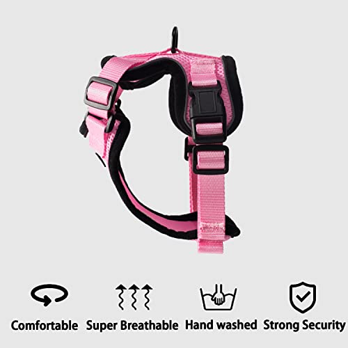 FIIL Cat Harness and Leash for Walking, Escape Proof Soft Adjustable Vest Harnesses for Cats, Adjustable Dog Harness - Reflective and Soft（Pink）. (XS, Pink)