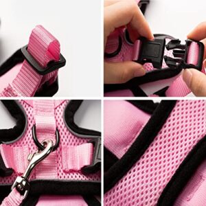 FIIL Cat Harness and Leash for Walking, Escape Proof Soft Adjustable Vest Harnesses for Cats, Adjustable Dog Harness - Reflective and Soft（Pink）. (XS, Pink)