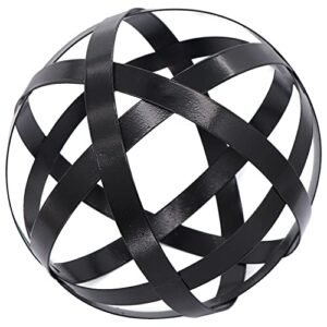 decorative sphere metal band ball orbs decorative balls home decor accents tabletop decorations for living room, kitchen, bedroom centerpiece for dining room coffee table, side tables (black)