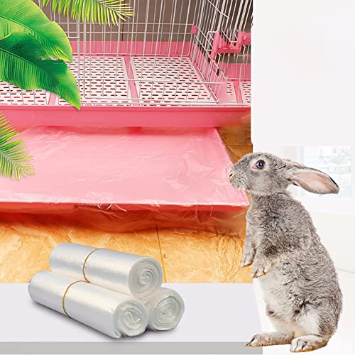 LKJYBG 100 pcs Rabbit Cage Liners Disposable Large Plastic Mat Pet Disposable Mat Films for Bunny Guinea Pigs Chinchillas Hamsters 37x 30in