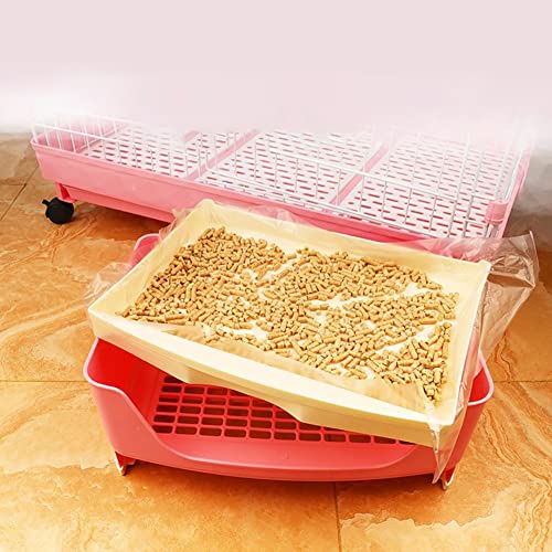 LKJYBG 100 pcs Rabbit Cage Liners Disposable Large Plastic Mat Pet Disposable Mat Films for Bunny Guinea Pigs Chinchillas Hamsters 37x 30in