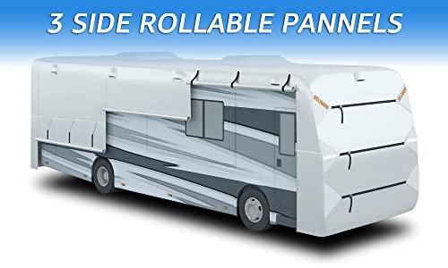 SELIMON 300D Top Class A RV Cover Rip-Resistent & Waterproof Winter Camper Cover with Anti-UV Silver Coating Fits 40' to 43' Motorhome