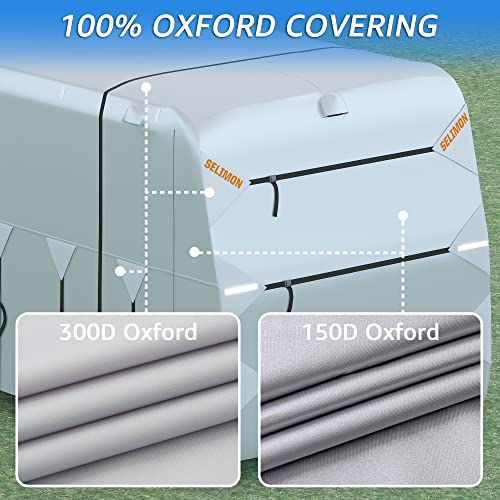 SELIMON 300D Top Class A RV Cover Rip-Resistent & Waterproof Winter Camper Cover with Anti-UV Silver Coating Fits 40' to 43' Motorhome