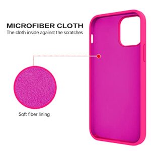 BENTOBEN iPhone 12/12 Pro Case, Soft Silicone Rubber Bumper, Microfiber Lining, Shockproof Protective Cover, 6.1" 2020 - Hot Pink