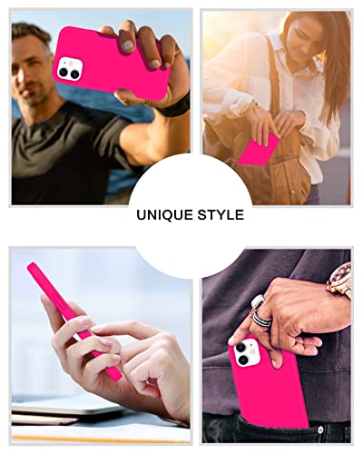 BENTOBEN iPhone 12/12 Pro Case, Soft Silicone Rubber Bumper, Microfiber Lining, Shockproof Protective Cover, 6.1" 2020 - Hot Pink