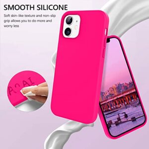 BENTOBEN iPhone 12/12 Pro Case, Soft Silicone Rubber Bumper, Microfiber Lining, Shockproof Protective Cover, 6.1" 2020 - Hot Pink