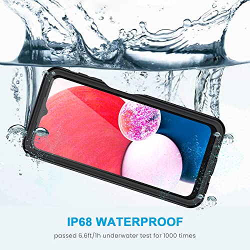 Lanhiem Samsung A13 LTE 4G Case, (NOT for 5G) IP68 Waterproof Dustproof Case with Built-in Screen Protector, Full Body Heavy Duty Shockproof Protective Clear Cover for Samsung Galaxy A13 4G