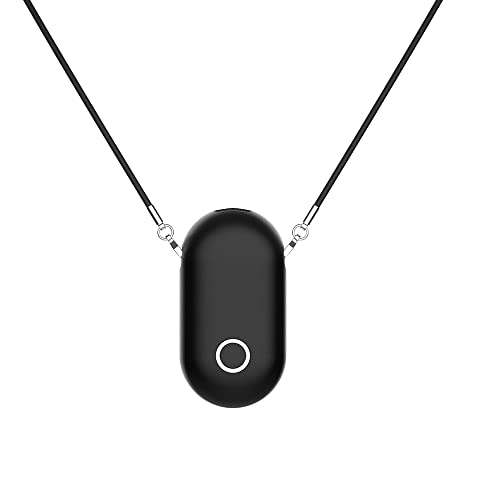 Small Portable Air Purifier,Travel-Size Air Purifiers, Personal Ionizer Air Purifier Necklace ,100 Percent No Static ,so you can enjoy the refresh air.(black), 2.32 x 1.25 x 0.55