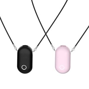 Small Portable Air Purifier,Travel-Size Air Purifiers, Personal Ionizer Air Purifier Necklace ,100 Percent No Static ,so you can enjoy the refresh air.(black), 2.32 x 1.25 x 0.55