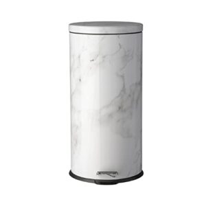 awenn - kitchen garbage trash can with lid and pedal - touchless round shape waste bin - stainless steel dustbin with removable inner bucket for and outdoors – white (7.9 gallon – 29 liters)