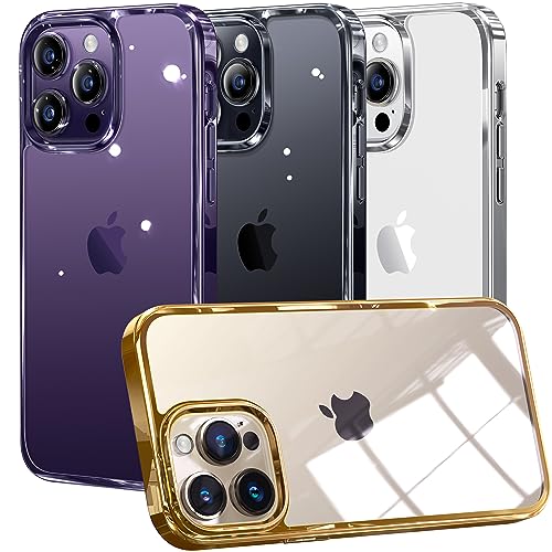 Alphex Official Color Match for iPhone 14 Pro Max Case, Anti-Fingerprints, 10FT Military Grade Protective, Soft Glossy Matte Slim Women Men Phone Cover 6.7 inch, Gold