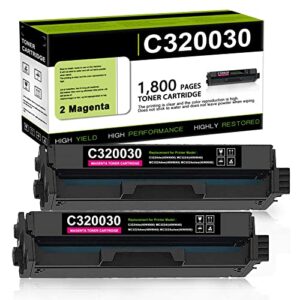 c320030 magenta toner cartridge (2 pack) - dra compatible c3224 toner cartridge replacement for lexmark c3224dw mc3224i mc3224dwe mc3224adwe printer toner
