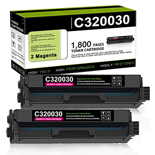 C320030 Magenta Toner Cartridge (2 Pack) - Dra Compatible C3224 Toner Cartridge Replacement for Lexmark C3224dw MC3224i MC3224dwe MC3224adwe Printer Toner