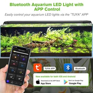 hygger 60W Smart Aquarium Light, Bluetooth LED Light with App Control, Full Spectrum Fish Tank Light with 24/7 Lighting Cycle, 5 Modes, Adjustable Timer, for 48"-55" Freshwater Planted Tank