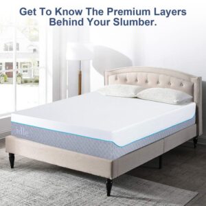 Opoiar Queen Mattress 12 Inch Memory Foam Mattress, Medium Firm Gel Memory Foam Mattress in a Box for Cool Sleep & Back Pain, Foam Bed Mattress, Queen Size Mattresses