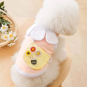 pet clothes cute dog vest lovely sunflower dog shirt breathable pet t-shirt puppy clothes shirt for pet (medium, pink)