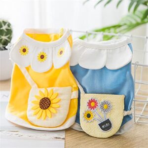 Pet Clothes Cute Dog Vest Lovely Sunflower Dog Shirt Breathable Pet T-Shirt Puppy Clothes Shirt for Pet (Medium, Pink)