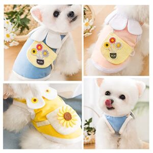 Pet Clothes Cute Dog Vest Lovely Sunflower Dog Shirt Breathable Pet T-Shirt Puppy Clothes Shirt for Pet (Medium, Pink)