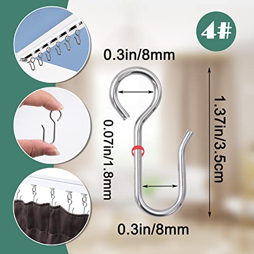 40 Pcs Small S Hooks Stainless Steel Hanging Hook Curtain Track Roller Hooks for Kitchen Bathroom Office Garden Kitchen Tools Hanging Plants DIY Crafts Key Chain Jewelry Earrings