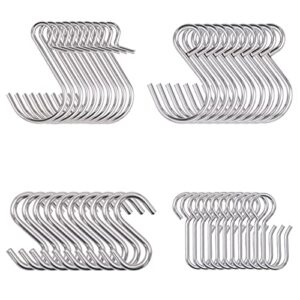 40 pcs small s hooks stainless steel hanging hook curtain track roller hooks for kitchen bathroom office garden kitchen tools hanging plants diy crafts key chain jewelry earrings