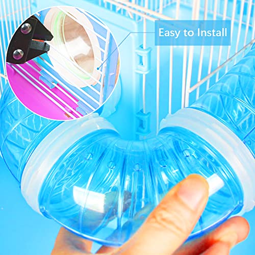 2 Hamster Tubes Kits, DIY Hamster Tunnel Adventure External Pipe, Transparent Connection Track Rat Toy Hamster Cage Accessories for Hamster Mouse Small Animals Sports Expand Space