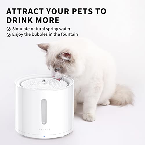 PETKIT EVERSWEET Solo 2 Wireless Pump Dog Cat Water Fountain,App Control,Ultra Quiet Dog Cat Water Fountain with Wireless Pump,3 Working Modes,Visualization Window, Cat Dog Water Dispenser-2L