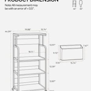 4-Tier Home Kitchen Standing Shelf Cart W/ Storage and Lockable Wheels, Tall Mobile Rolling Rack with Large Storage Space for Home Kitchen, Versatile, Durable - Black