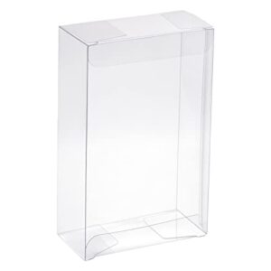 meccanixity plastic retail boxes 1.6"x4"x5.4" (42x105x136 mm) gift box with protecting film for candy, cookies, christmas, wedding, party wrapping clear pack of 10