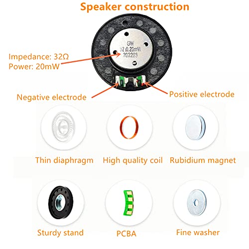 Komsunma Headphone Speaker Driver Replacement for Beats Studio2, Studio3, Solo2, Solo3, Bose QuietComfort QC25 QC35 QC2 QC15 AC25 AC35 32ohm 40mm Headset Speaker Parts(2-Pack)