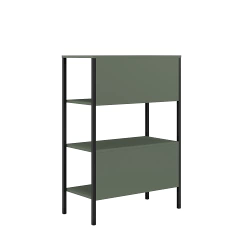 itbe Easywork 3 Tier Bookshelf, Bookcase Office Shelf (Green)