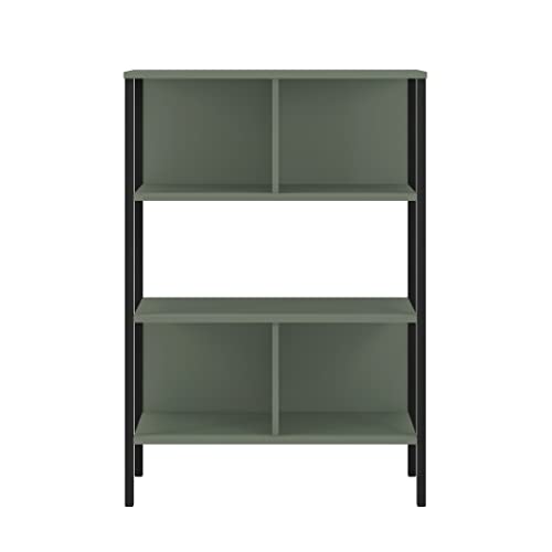 itbe Easywork 3 Tier Bookshelf, Bookcase Office Shelf (Green)