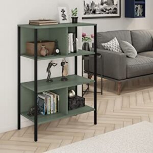 itbe Easywork 3 Tier Bookshelf, Bookcase Office Shelf (Green)