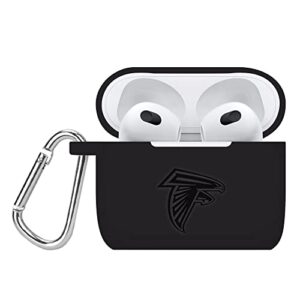 game time atlanta falcons engraved silicone case cover compatible with apple airpods gen 3 (black)