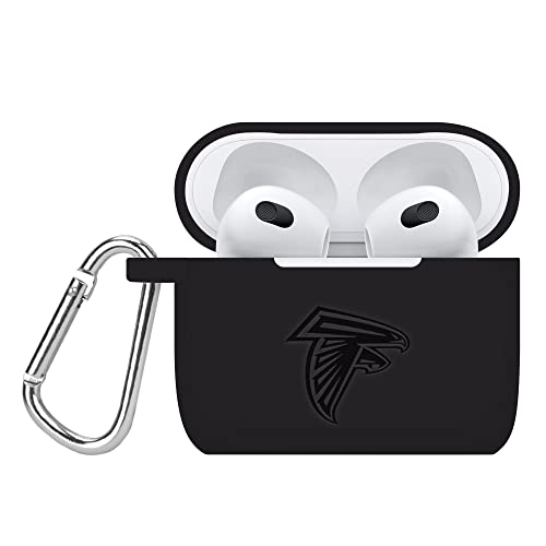 GAME TIME Atlanta Falcons Engraved Silicone Case Cover Compatible with Apple AirPods Gen 3 (Black)