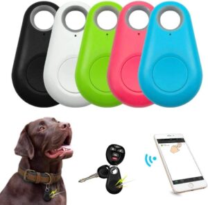 beauty hao mini dog gps tracking device, no monthly fee app locator, 2022 upgraded portable bluetooth intelligent anti-lost device for luggages/kid/pet bluetooth alarms (1pack, white)