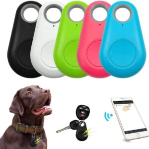 Beauty HAO Mini Dog GPS Tracking Device, No Monthly Fee App Locator, 2022 Upgraded Portable Bluetooth Intelligent Anti-Lost Device for Luggages/Kid/Pet Bluetooth Alarms (1Pack, White)