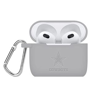 game time dallas cowboys engraved silicone case cover compatible with apple airpods gen 3 (gray)