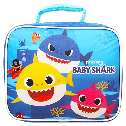 Baby Shark Lunch Box for Toddlers Set - Baby Shark Lunch Bag, Water Pouch, Stickers, More,Baby Shark Lunch Box